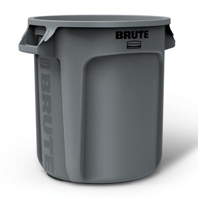 Rubbermaid FG261000GRAY 10 gallon Brute Trash Can - Plastic, Round, Food Rated