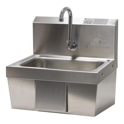 Advance Tabco 7-PS-44 Wall Mount Commercial Touchless Hand Sink w/ 14"L x 10"W x 5"D Bowl, Gooseneck Faucet, Stainless Steel