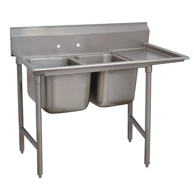 Advance Tabco 93-2-36-18R 59" 2 Compartment Sink w/ 16"L x 20"W Bowl, 12" Deep, Stainless Steel