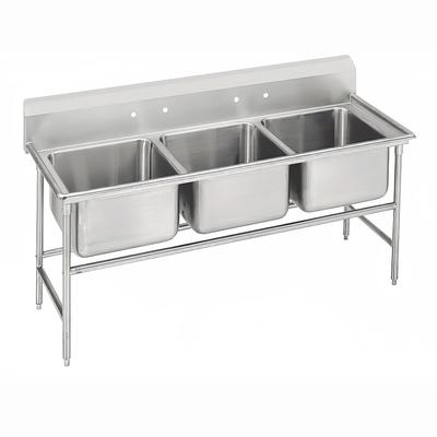 Advance Tabco 94-23-60 76" 3 Compartment Sink w/ 20"L x 20"W Bowl, 14" Deep, Stainless Steel
