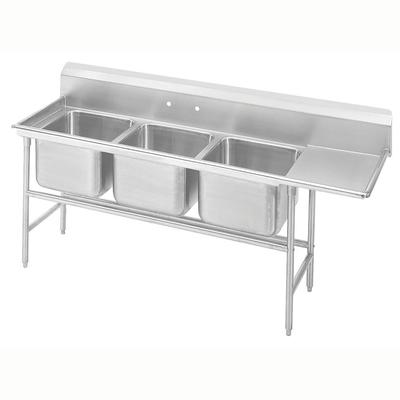 Advance Tabco 94-23-60-24R 95" 3 Compartment Sink w/ 20"L x 20"W Bowl, 14" Deep, Stainless Steel