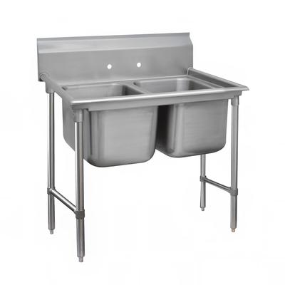 Advance Tabco 94-42-48 62" 2 Compartment Sink w/ 24"L x 24"W Bowl, 14" Deep, Stainless Steel