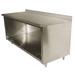 Advance Tabco EK-SS-2412 144" Dish Cabinet w/ Open Base & 5" Backsplash, 24"D, Stainless Steel