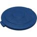 Carlisle 84102114 Bronco Round Flat Top Lid for 20 gal Trash Can - Plastic, Blue