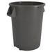 Carlisle 84104423 Bronco 44 gallon Commercial Trash Can - Plastic, Round, Foot Rated, Gray