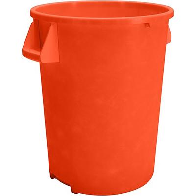 Carlisle 84104424 44 gallon Commercial Trash Can - Plastic, Round, Food Rated, Orange