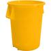 Carlisle 84105504 Bronco 55 gallon Commercial Trash Can - Plastic, Round, Food Rated, Yellow