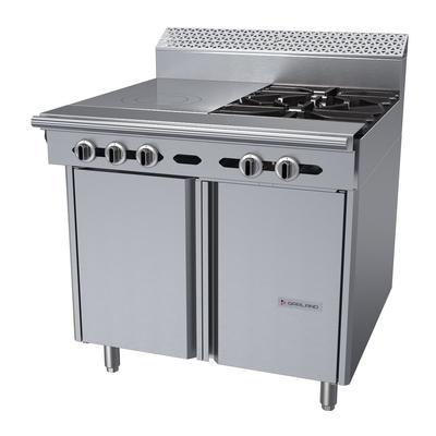 Garland C36-17S 36" 2 Burner Commercial Gas Range w/ Hot Top & Storage Base, Natural Gas, Stainless Steel, Gas Type: NG