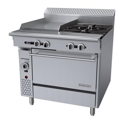 Garland C36-4C NG 36" 2 Burner Commercial Gas Range w/ Griddle & Convection Oven, Natural Gas, Stainless Steel, Gas Type: NG