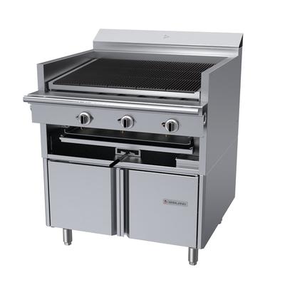 Garland C36-ABS NG 36" Commercial Gas Range w/ Charbroiler & Storage Base, Natural Gas, Stainless Steel, Gas Type: NG