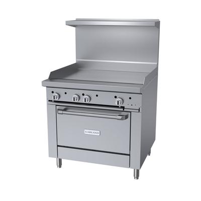 Garland G36-G36R NG 36" Commercial Gas Range w/ Full Griddle & Standard Oven, Natural Gas, Griddle Top, Snap Action Oven, Stainless Steel, Gas Type: NG