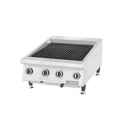 Garland GTBG24-AR24 LP 24" Countertop Charbroiler w/ Cast Iron Grates - Manual Controls, Liquid Propane, Stainless Steel, Gas Type: LP