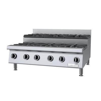 Garland GTOG36-SU6 LP 36" Gas Hotplate w/ 6 Burners & Manual Controls, Liquid Propane, Stainless Steel, Gas Type: LP