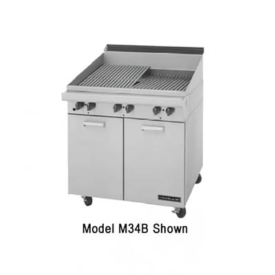 Garland M34BT NG Master Series Charbroiler, 34"W x 23"D, Briquettes, Modular, Natural Gas, Stainless Steel, Gas Type: NG