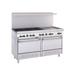 Garland X60-6G24RS 60" 6 Burner Sunfire Commercial Gas Range w/ Griddle & Standard Oven & Storage Base, Natural Gas, 272, 000 BTU, NG, Stainless Steel, Gas Type: NG