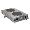 Cadco CDR-2CFB 13 1/2" Electric Hotplate w/ (2) Burners & Infinite Controls, 120v, Stainless Steel