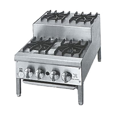 Jade Range JHPE-4-436 36" Gas Hotplate w/ 4 Burners & Manual Controls, Natural Gas, Stainless Steel, Gas Type: NG
