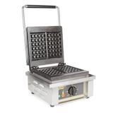 Equipex GES20/1 Single Liege Commercial Waffle Maker w/ Cast Iron Grids, 1750W, Liege Pattern, 120V, Stainless Steel