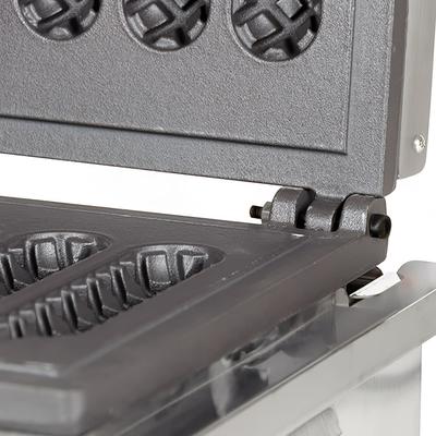 Equipex GES80/1 Single Specialty Commercial Waffle Maker w/ Cast Iron Grids, 1750W, Wide Plate Rims, Stainless Steel, 120 V
