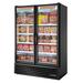 True FLM-54F~TSL01 53 7/8" 2 Section Display Freezer w/ Swing Doors - Bottom Mount Compressor, Black, 115v, Full Length | True Refrigeration