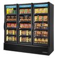 True FLM-81F~TSL01 RRR 80 3/4" 3 Section Display Freezer w/ Swing Doors - Bottom Mount Compressor, Black, 115v | True Refrigeration