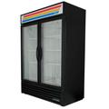 True GDM-49F-HC~TSL01 54 1/8" 2 Section Display Freezer w/ Swing Doors - Bottom Mount Compressor, Black, 115/208230v/1ph, w/ LED Lighting