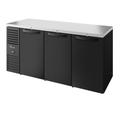 True TBR84-RISZ1-L-B-SSS-1 84" Bar Refrigerator - 3 Swinging Solid Doors, Black, 115v, 115 V | True Refrigeration