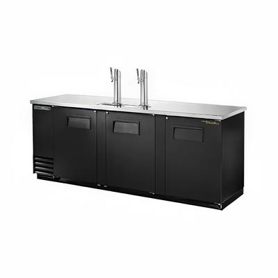 True TDD-4-HC 90" Kegerator Commercial Beer Dispenser w/ 4 Keg Capacity - 4 Columns, Black, 115v, 2 Towers & 2 Taps | True Refrigeration