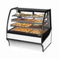 True TDM-DC-48-GE/GE-S-W 48 1/4" Full Service Dry Bakery Case w/ Curved Glass - (4) Levels, 115v, Silver | True Refrigeration