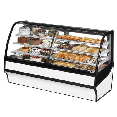 True TDM-DZ-77-GE/GE-W-W 77 1/4" Full Service Dual Zone Bakery Case w/ Curved Glass - (4) Levels, 115v, White | True Refrigeration