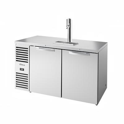 True TDR60-RISZ1-L-S-SS-1 60" Kegerator Commercial Beer Dispenser w/ 2 Keg Capacity - 2 Column, Stainless, 115v, 2 Section, Silver