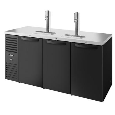 True TDR84-RISZ1-L-B-SSS-1 84" Kegerator Commercial Beer Dispenser w/ 4 Keg Capacity - 4 Columns, Black, 120v, 2 Beer Columns | True Refrigeration