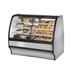 True TGM-DZ-48-SC/SC-S-W 48 1/4" Full Service Dual Zone Bakery Case w/ Curved Glass - (4) Levels, 115v, Silver | True Refrigeration