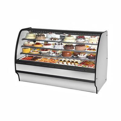 True TGM-R-77-SC/SC-S-S 77 1/4" Full Service Bakery Case w/ Curved Glass - (4) Levels, 115v, Silver | True Refrigeration