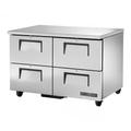 True TUC-48F-D-4-HC 48 1/2" W Undercounter Freezer w/ (4) Sections & (4) Drawers, 115v, Silver | True Refrigeration