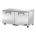 True TUC-60-HC ADA 60" W Undercounter Refrigerator w/ (2) Sections & (2) Doors, 115v, Silver | True Refrigeration