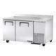 True TWT-60-32-HC 60" Worktop Refrigerator w/ (2) Sections, 115v, Silver | True Refrigeration