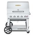 Crown Verity CV-MCB-36RDP-NG 34" Mobile Gas Commercial Outdoor Charbroiler w/ Roll Dome, Natural Gas, 5 Burners, Stainless Steel, Gas Type: NG