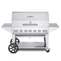 Crown Verity CV-MCB-48PRO 48" Mobile Commercial Outdoor Charbroiler w/ (7) Burners - Roll Dome, Liquid Propane, Stainless Steel, Gas Type: LP