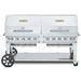 Crown Verity CV-RCB-72RDP-SI-BULK Pro Series 70" Mobile Gas Commercial Outdoor Grill w/ Roll Domes, Liquid Propane, Two Roll Domes, 81" x 28", Stainless Steel, Gas Type: LP