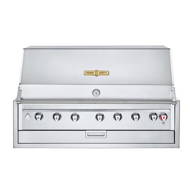 Crown Verity IBI42 NG 42" Built In Commercial Outdoor Charbroiler w/ 6 Burners - Roll Dome, Natural Gas, Stainless Steel, Gas Type: NG