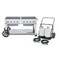 Crown Verity CV-MCC-60 58" Mobile Gas Commercial Outdoor Charbroiler w/ Water Pan, Liquid Propane, Stainless Steel, Gas Type: LP