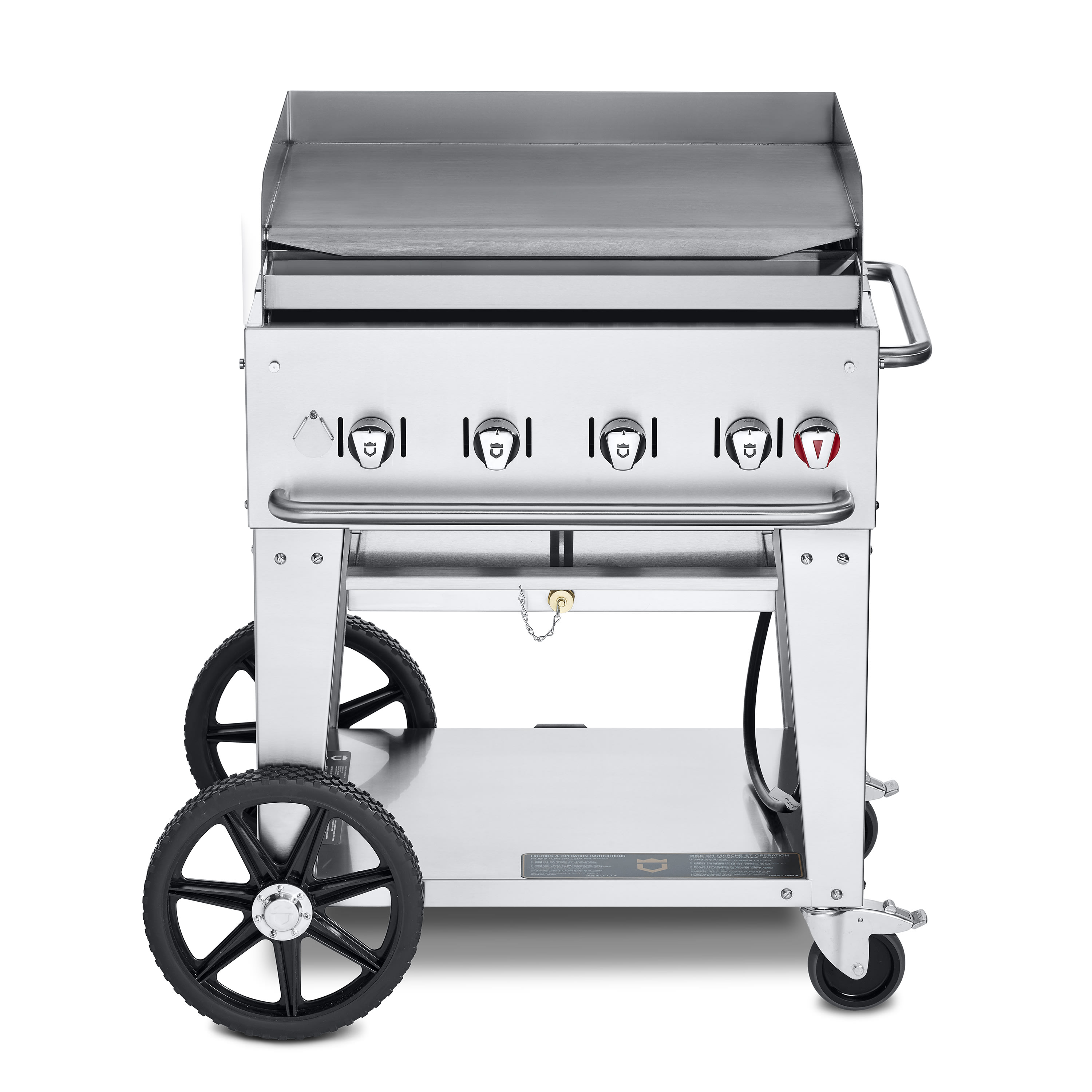 Crown Verity CV-MG-30LP 28" Mobile Gas Commercial Outdoor Griddle, Liquid Propane, Stainless Steel, Gas Type: LP