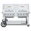 Crown Verity CV-RCB-60RDP-LP Pro Series 58" Mobile Gas Commercial Outdoor Grill w/ Water Pans, Liquid Propane, Stainless Steel, Gas Type: LP