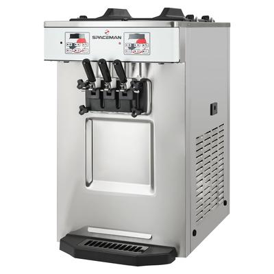 Spaceman 6235-C Soft Serve Ice Cream Machine w/ (2) 12 7/10 qt Flavor Hoppers, 208230v, 1ph, Silver