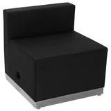 Flash Furniture ZB-803-CHAIR-BK-GG Hercules Alon Modular Reception Chair w/ Black LeatherSoft Upholstery & Stainless Base