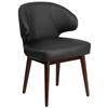Flash Furniture BT-1-BK-GG Guest Chair - Black LeatherSoft Upholstery, Walnut Legs