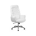 Flash Furniture BT-444-WH-GG Swivel Office Chair w/ High Back - White LeatherSoft Upholstery