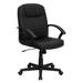 Flash Furniture BT-8075-BK-GG Swivel Office Chair w/ Mid Back - Black Leather Upholstery