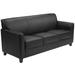 Flash Furniture BT-827-3-BK-GG 70" Reception Sofa w/ Black LeatherSoft Upholstery - Black Wood Feet